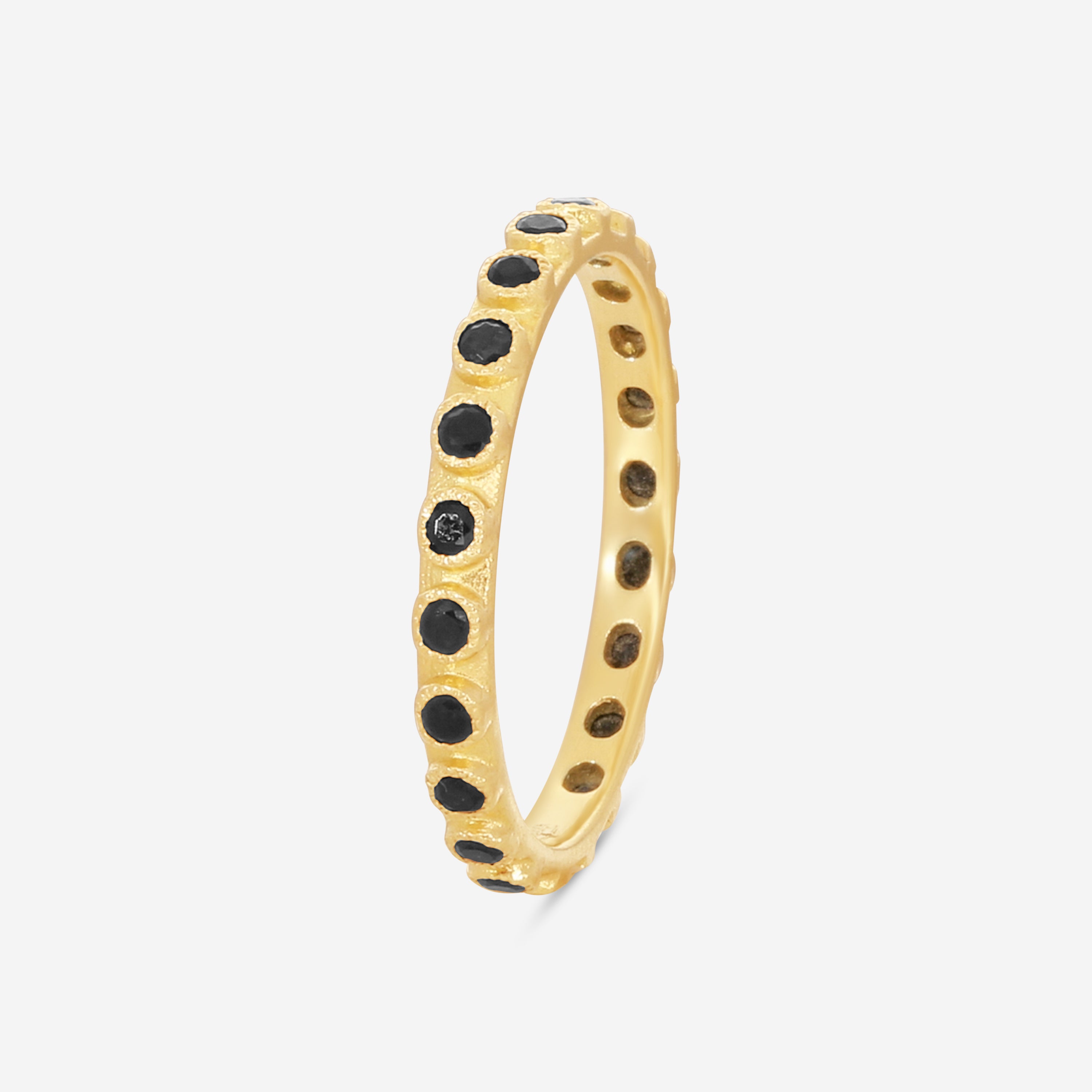 Armenta Sueno 18K Yellow Gold Black Sapphire Stack Band Ring Sz. 6.5 13490 - THE SOLIST