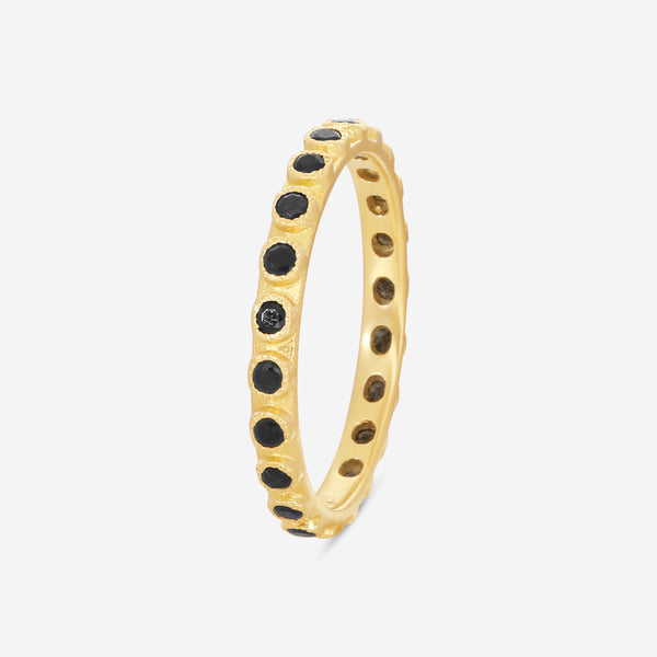 Armenta Sueno 18K Yellow Gold Black Sapphire Stack Band Ring Sz. 6.5 13490 - THE SOLIST