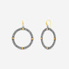 Armenta Old World 18K Yellow Gold & Grey Sterling Silver Champagne Diamond Hoop Earrings 16493 - THE SOLIST