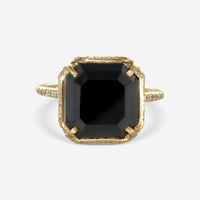 Armenta Sueno 18K Yellow Gold Black & White Diamond Statement Ring Sz. 6 18350