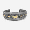 Armenta Old World 18K Yellow Gold & Grey Sterling Silver Champagne Diamond Scroll Cuff Bracelet 18745