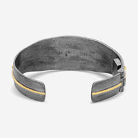Armenta Old World 18K Yellow Gold & Grey Sterling Silver Champagne Diamond Scroll Cuff Bracelet 18745