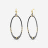 Armenta 18K Yellow Gold & Blackened Sterling Silver Champagne Diamond Oval Hoop Earrings 19918