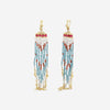 Armenta 18K Yellow Gold London Blue Topaz, Ruby, Moonstone & Diamond Feather Drop Earrings 20023