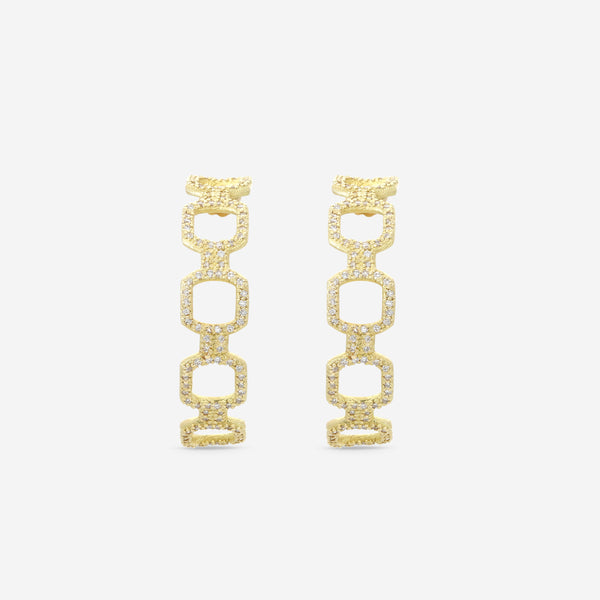 Armenta 18K Yellow Gold Diamond Paperclip Hoop Earrings 20638 - THE SOLIST