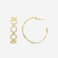 Armenta 18K Yellow Gold Diamond Paperclip Hoop Earrings 20638 - THE SOLIST