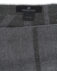 SWAROVSKI  Black and Grey Viscose & Clear Swarovski Crystal Scarf 5529666