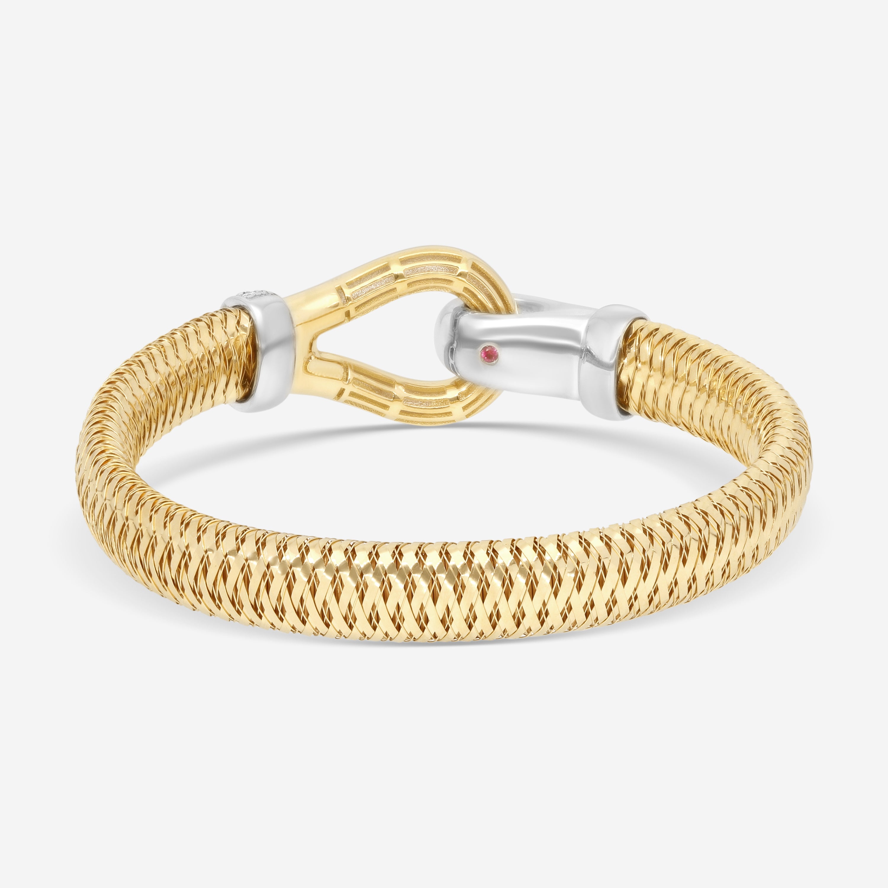 Roberto Coin Primavera 18K Yellow & White Gold Diamond Bangle Bracelet 5573805AJBAX - THE SOLIST