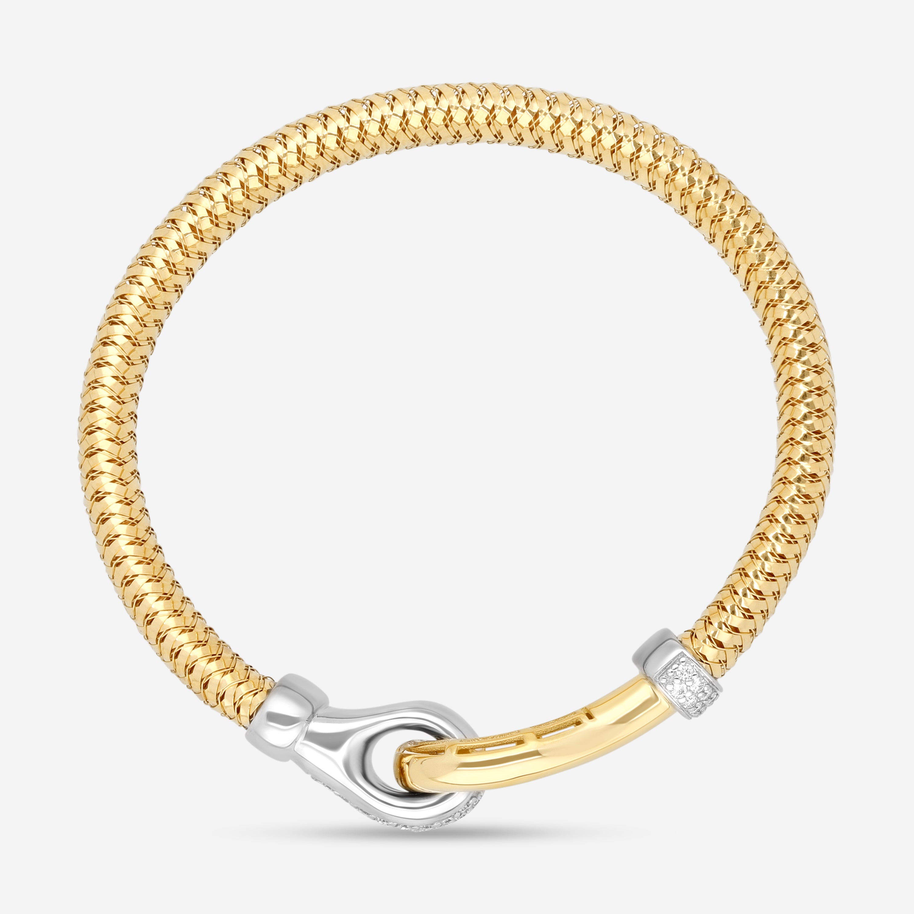 Roberto Coin Primavera 18K Yellow & White Gold Diamond Bangle Bracelet 5573805AJBAX - THE SOLIST