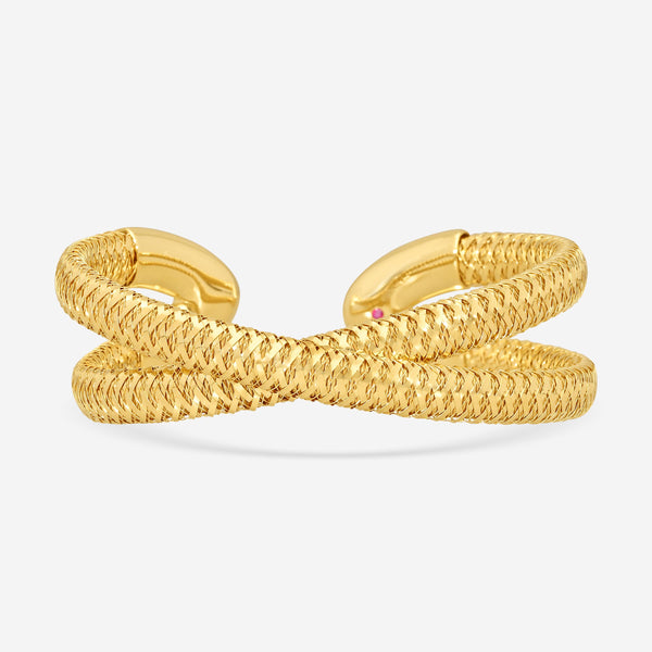 Roberto Coin Primavera Crisscross 18K Yellow Gold Cuff Bracelet 5574003AYBA0