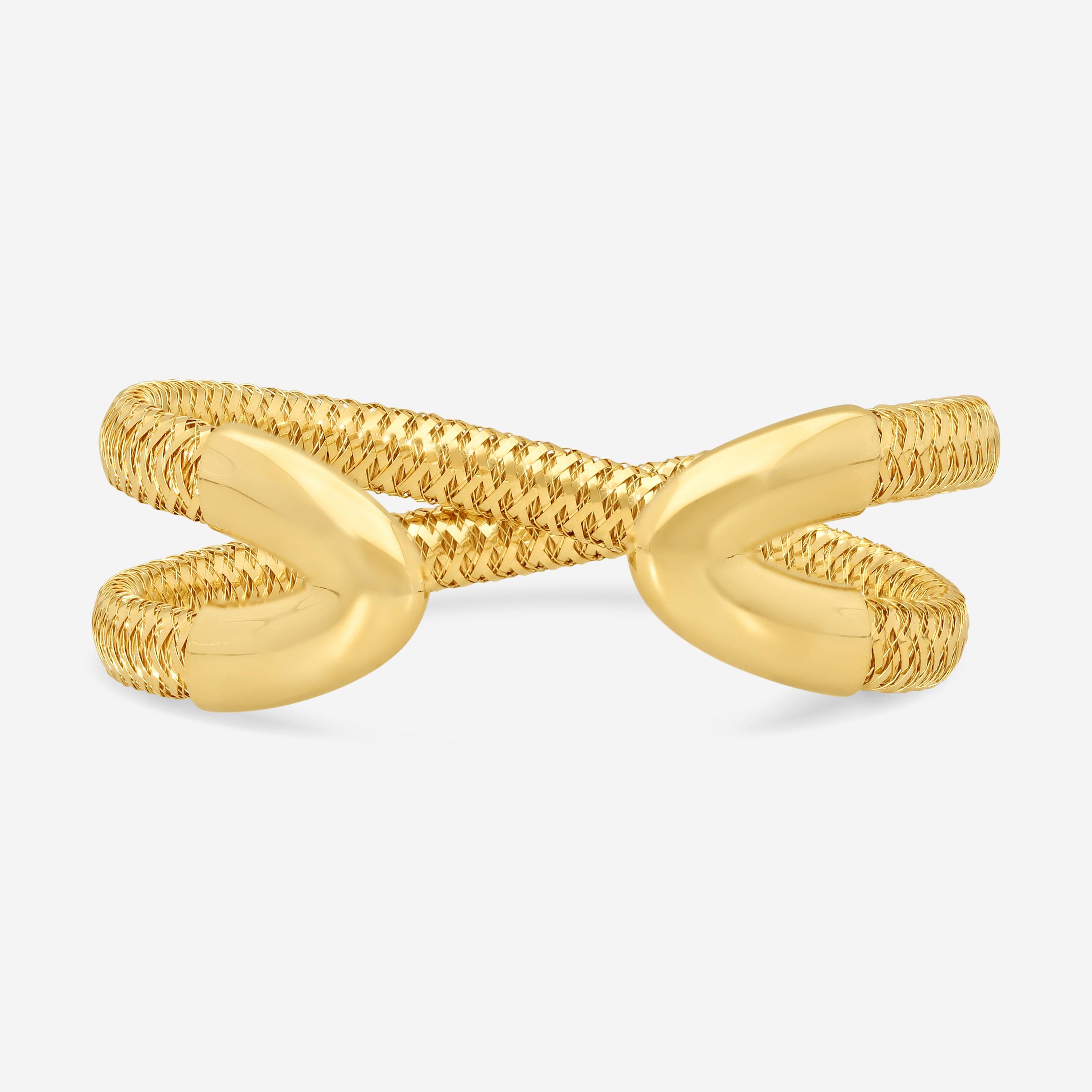 Roberto Coin Primavera Crisscross 18K Yellow Gold Cuff Bracelet 5574003AYBA0