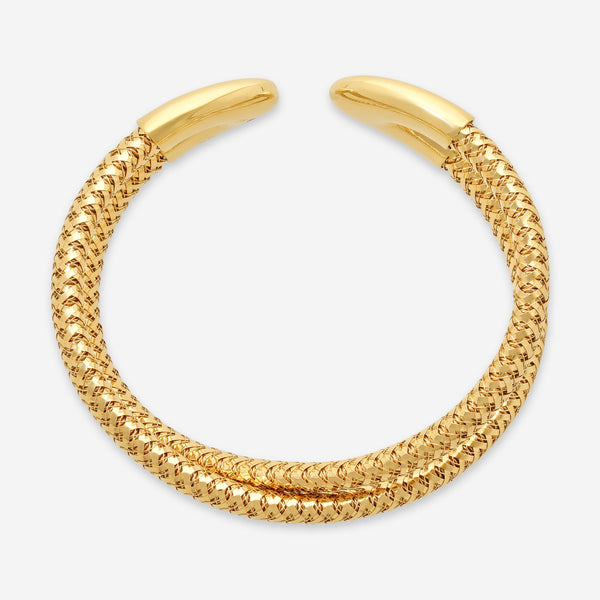 Roberto Coin Primavera Crisscross 18K Yellow Gold Cuff Bracelet 5574003AYBA0