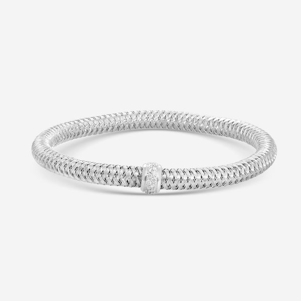Roberto Coin Primavera 18K White Gold Diamond Bangle Bracelet 557487AWBAX0
