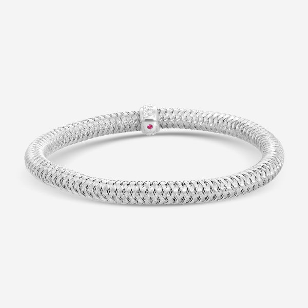 Roberto Coin Primavera 18K White Gold Diamond Bangle Bracelet 557487AWBAX0
