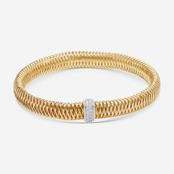 Roberto Coin Primavera 18K Yellow & White Gold Diamond Bangle Bracelet 557716AJBAX0