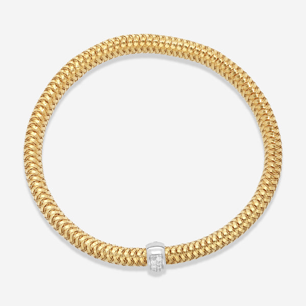 Roberto Coin Primavera 18K Yellow & White Gold Diamond Bangle Bracelet 557716AJBAX0