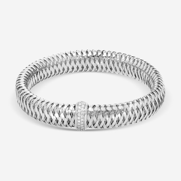 Roberto Coin Primavera 18K White Gold Diamond Large Bangle Bracelet 557717AWBAX0 - THE SOLIST