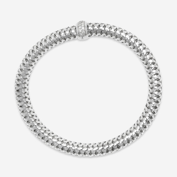 Roberto Coin Primavera 18K White Gold Diamond Large Bangle Bracelet 557717AWBAX0 - THE SOLIST