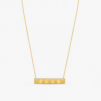 Sydney Evan Small Pyramid Bar 14K Yellow Gold Diamond Pendant Necklace NJP1081-Y16