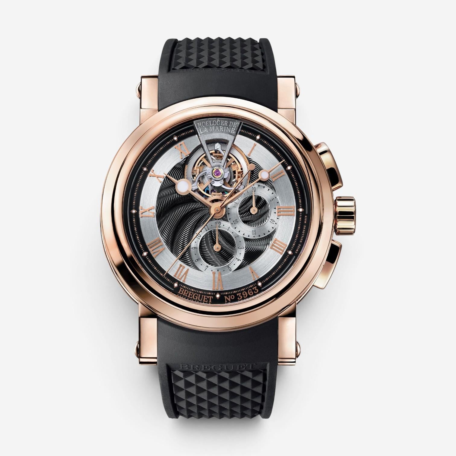 Breguet Marine Tourbillon Chronograph 18K Rose Gold Automatic Men's Watch 5837BR