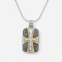 Konstantino Sterling Silver & 18K Yellow Gold Diamond Cross Pendant MEMK5057-110 - THE SOLIST