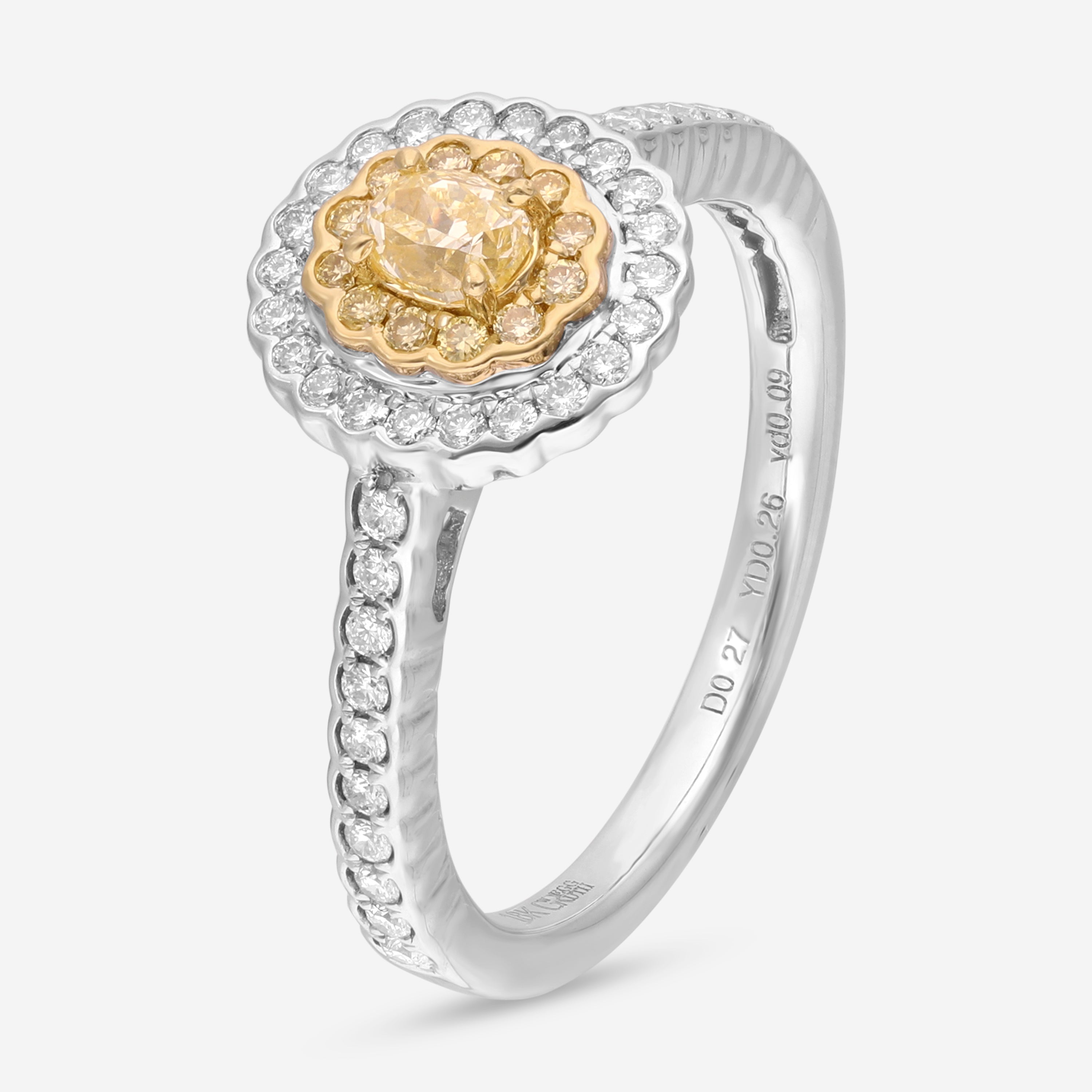 Gregg Ruth 18K Gold, Fancy Yellow Diamond 0.25ct. and White Diamond 0.27ct. tw. Engagement Ring Sz. 6.75 59367 - THE SOLIST