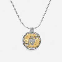 Konstantino Zodiac Pisces Sterling Silver & 18K Yellow Gold Diamond Carved Pendant MEKJ626-109 - THE SOLIST