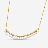 Sydney Evan 14K Yellow Gold Diamond and Pearl Drop Bar Necklace NJP1620PE-Y14HT.CC4