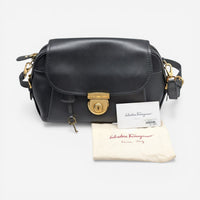 Salvatore Ferragamo Gancio 588521 Black Crossbody Bag MSRP $1825 - THE SOLIST