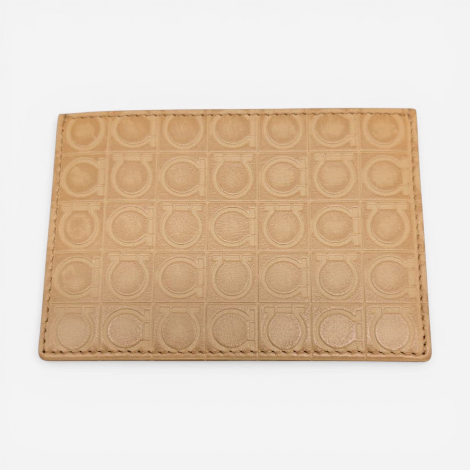 Salvatore Ferragamo 669404 Gancini Golden Leather Card Holder MSRP $280 - THE SOLIST