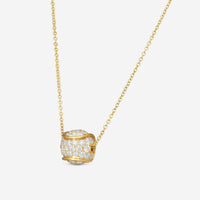 Suna 18K Yellow Gold Diamond Tennis Ball Pendant Necklace N6631Y