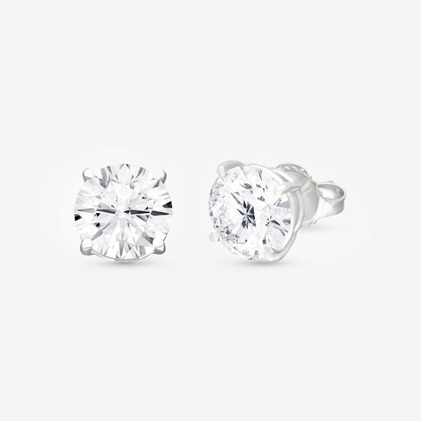 Ina Mar 14K White Gold Four-Prong Round Cut IGI Certified Lab Grown Solitaire 6.00ct.twd. Diamond Stud Earrings 600S0310LGW4
