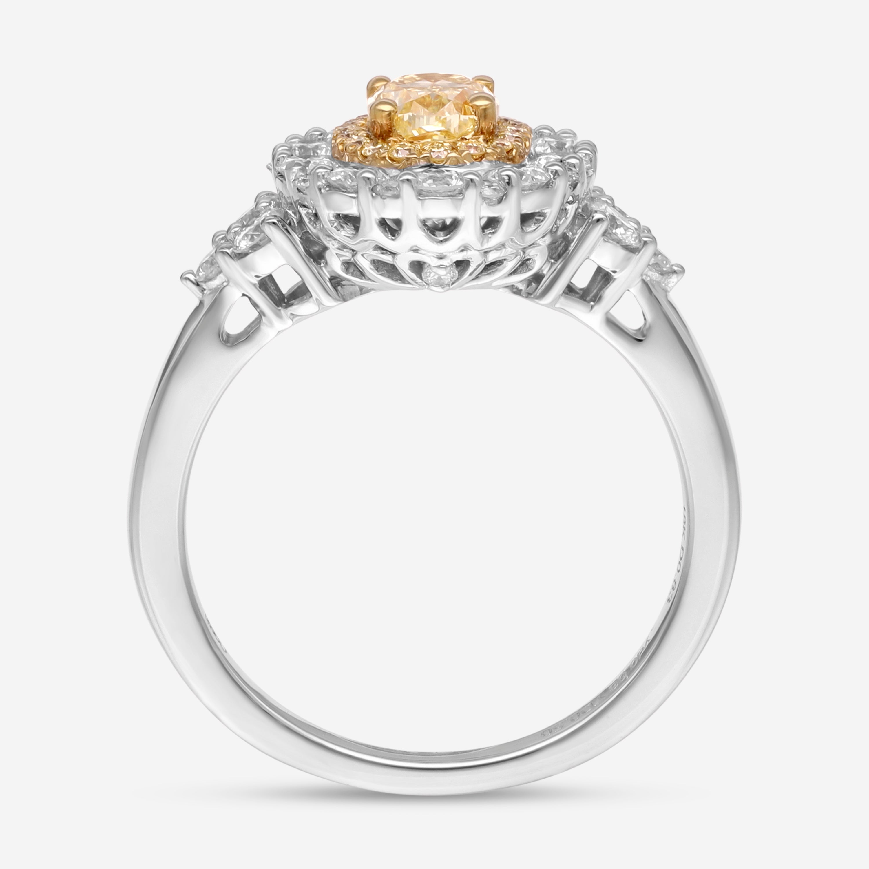 Gregg Ruth 18K White Gold, Fancy Yellow Diamond 0.50ct. and White Diamond 0.82ct. tw. Engagement Ring Sz. 6.5 602124 - THE SOLIST