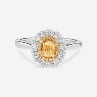 Gregg Ruth 18K White Gold, Fancy Yellow Diamond 0.56ct. and White Diamond 0.44ct. tw. Engagement Ring Sz. 6.5 602512-GCR/000917.108