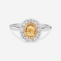 Gregg Ruth 18K White Gold, Fancy Yellow Diamond 0.46ct. and White Diamond 0.47ct. tw. Engagement Ring Sz. 6.5 602512 - THE SOLIST