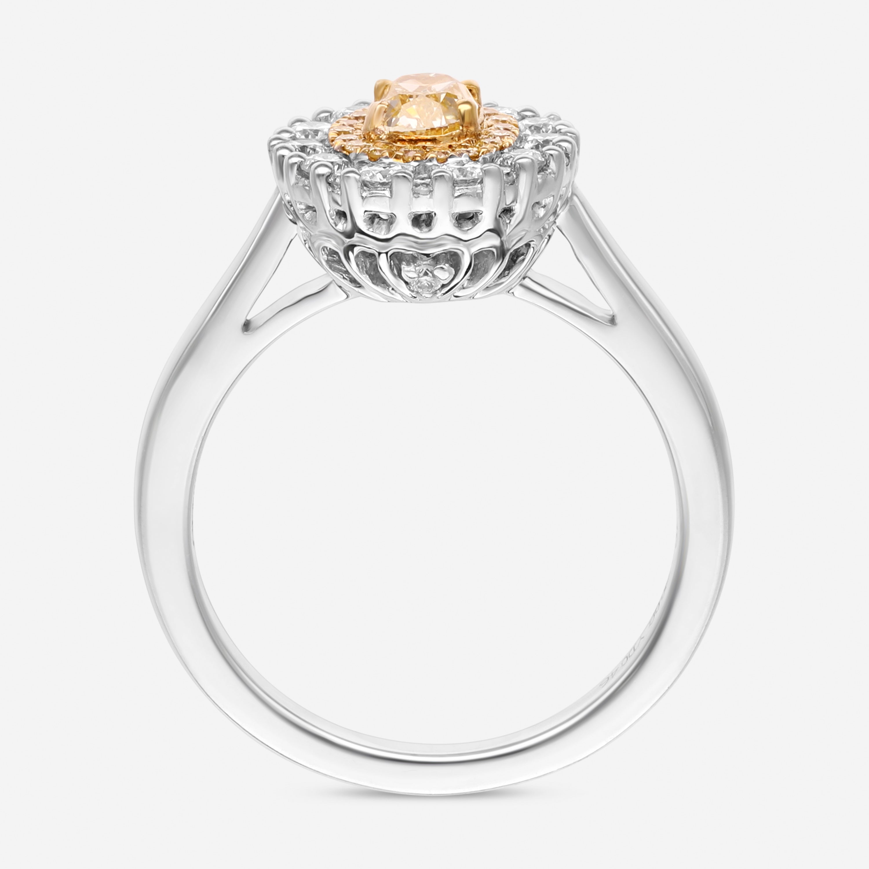 Gregg Ruth 18K White Gold, Fancy Yellow Diamond 0.46ct. and White Diamond 0.47ct. tw. Engagement Ring Sz. 6.5 602512 - THE SOLIST