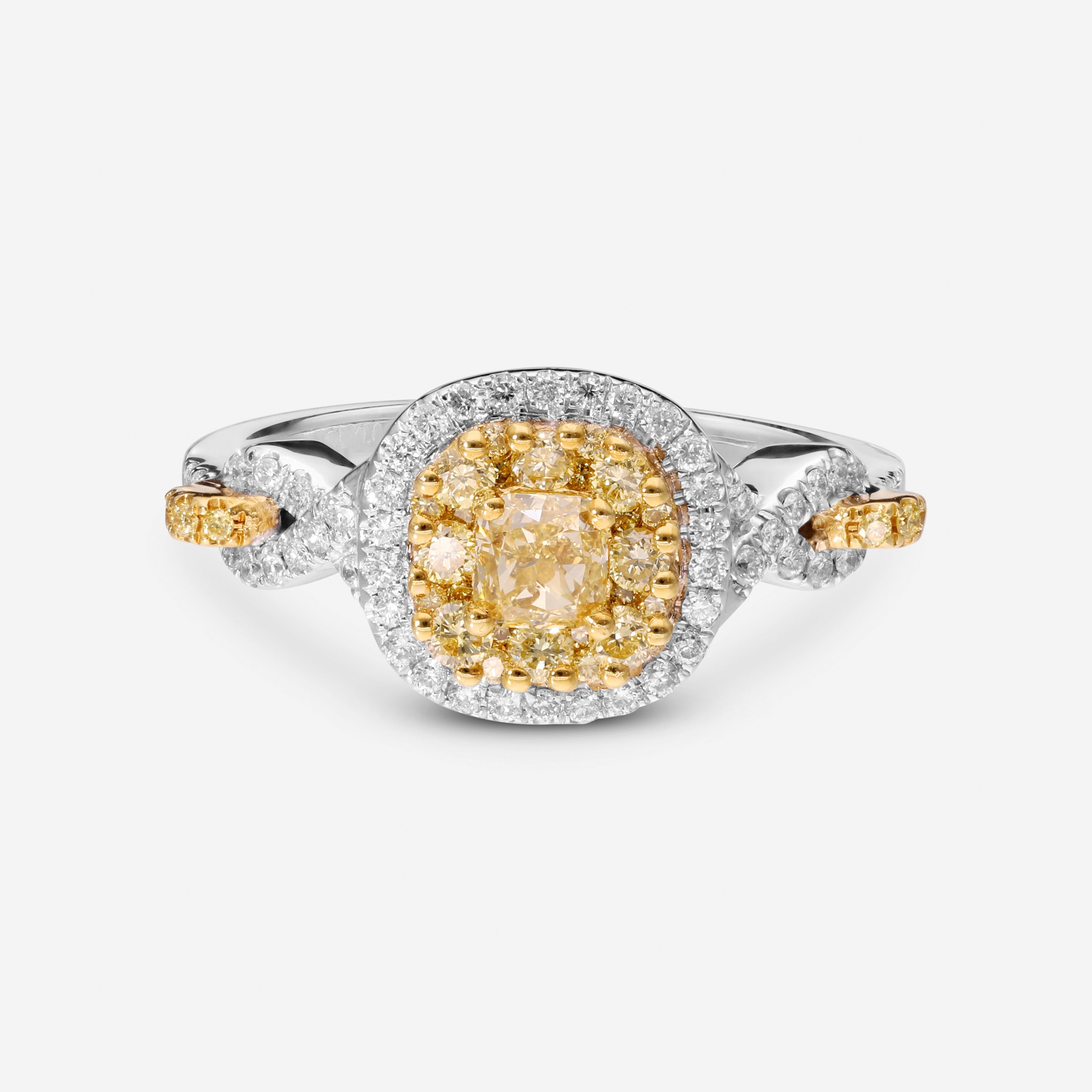 Gregg Ruth 18K Gold, 0.34ct. Fancy Yellow Diamond and White Diamond Engagement Ring Sz. 6.5 602942-916 - THE SOLIST