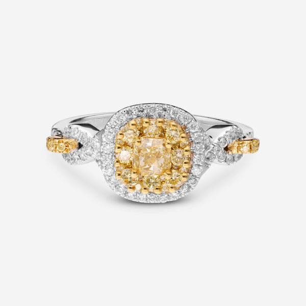 Gregg Ruth 18K Gold, 0.34ct. Fancy Yellow Diamond and White Diamond Engagement Ring Sz. 6.5 602942-916