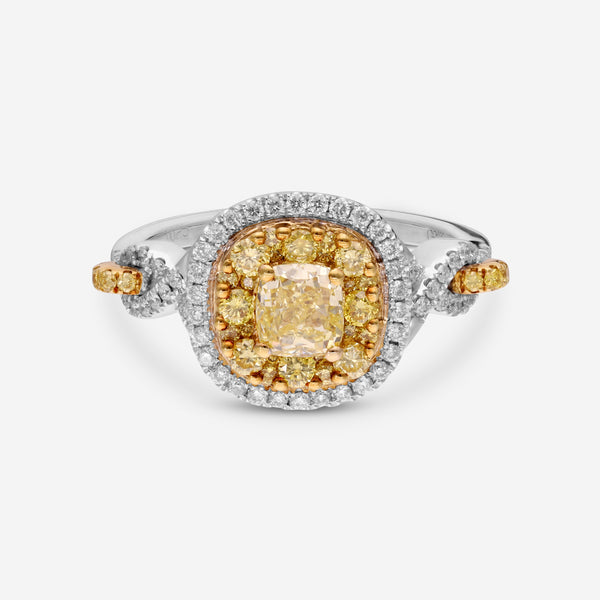 Gregg Ruth 18K Gold, 0.67ct. Fancy Yellow Diamond and White Diamond Engagement Ring Sz. 6.5 602942-919