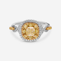 Gregg Ruth 18K Gold, 0.67ct. Fancy Yellow Diamond and White Diamond Engagement Ring Sz. 6.5 602942-919 - THE SOLIST