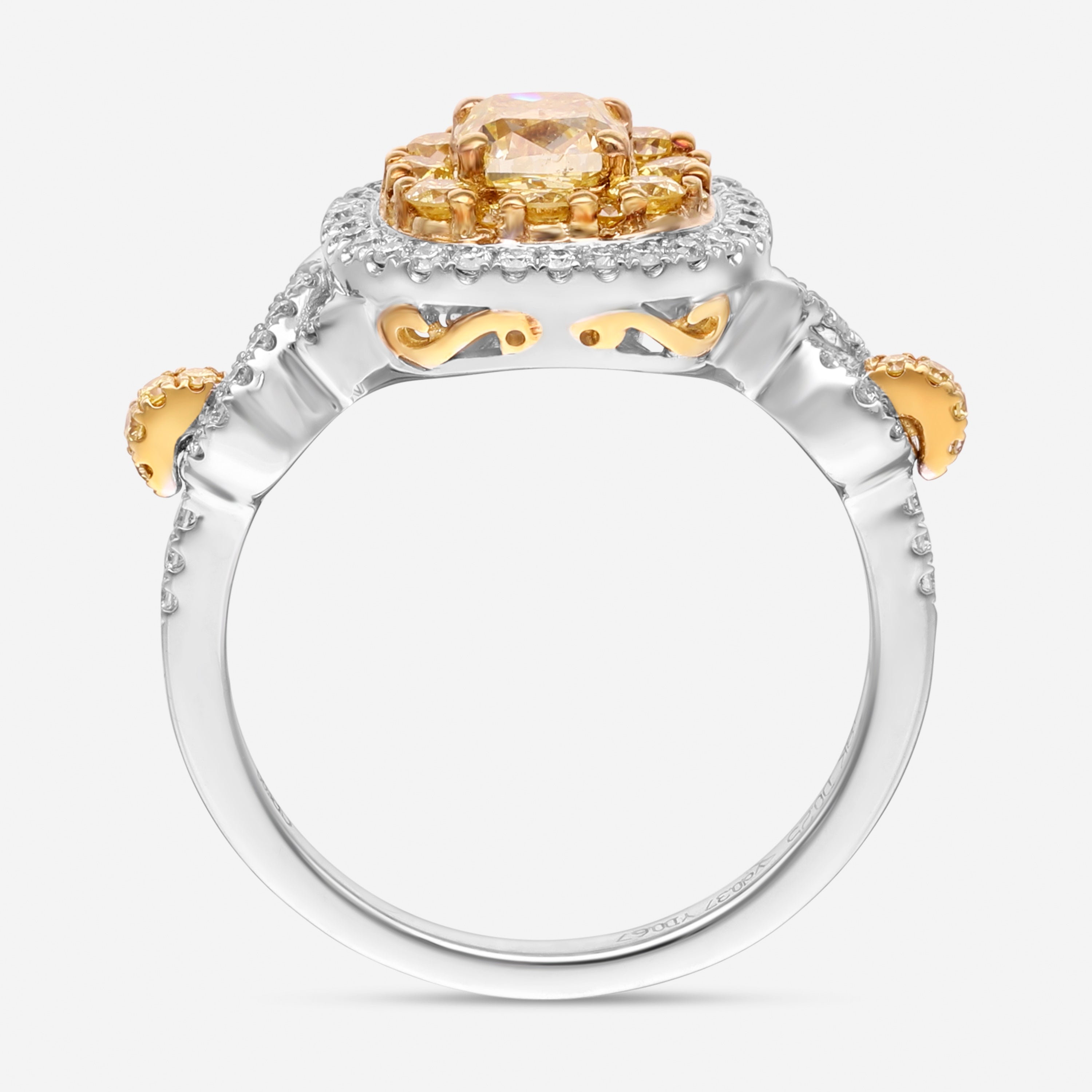 Gregg Ruth 18K Gold, 0.67ct. Fancy Yellow Diamond and White Diamond Engagement Ring Sz. 6.5 602942-919 - THE SOLIST