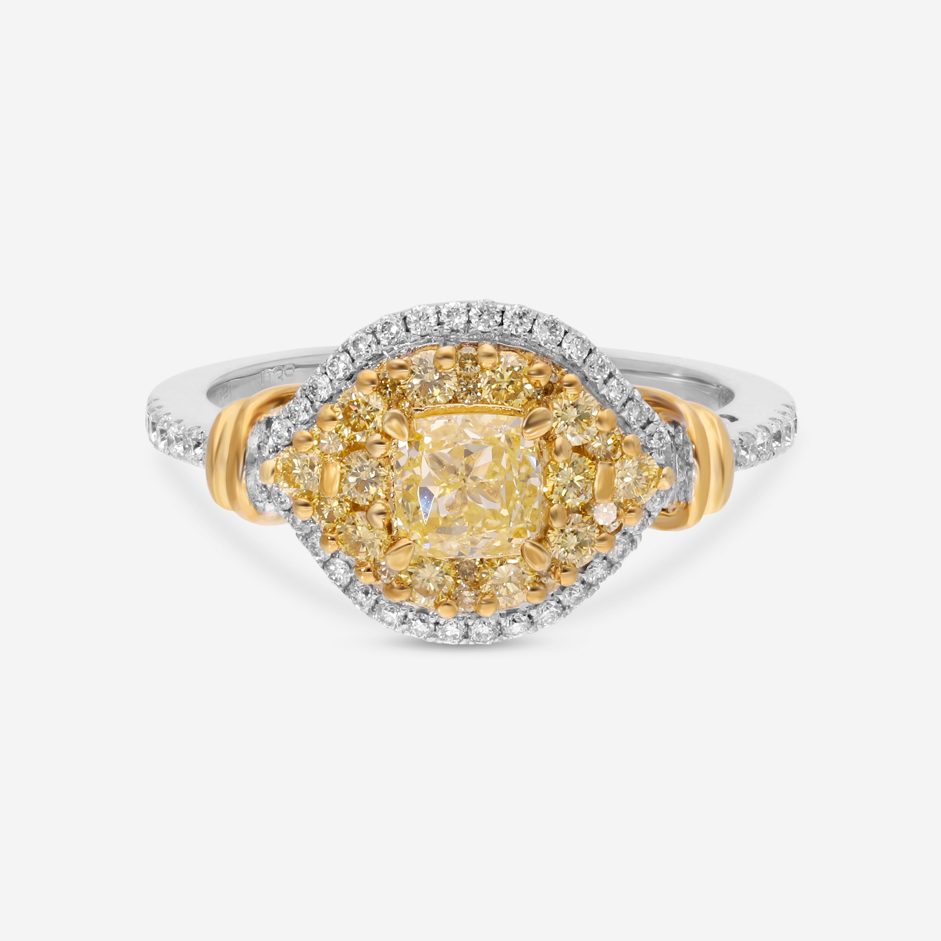 Gregg Ruth 18K Gold, Fancy Yellow Diamond 0.51ct. and White Diamond Engagement Ring Sz. 6.5 603129 - THE SOLIST