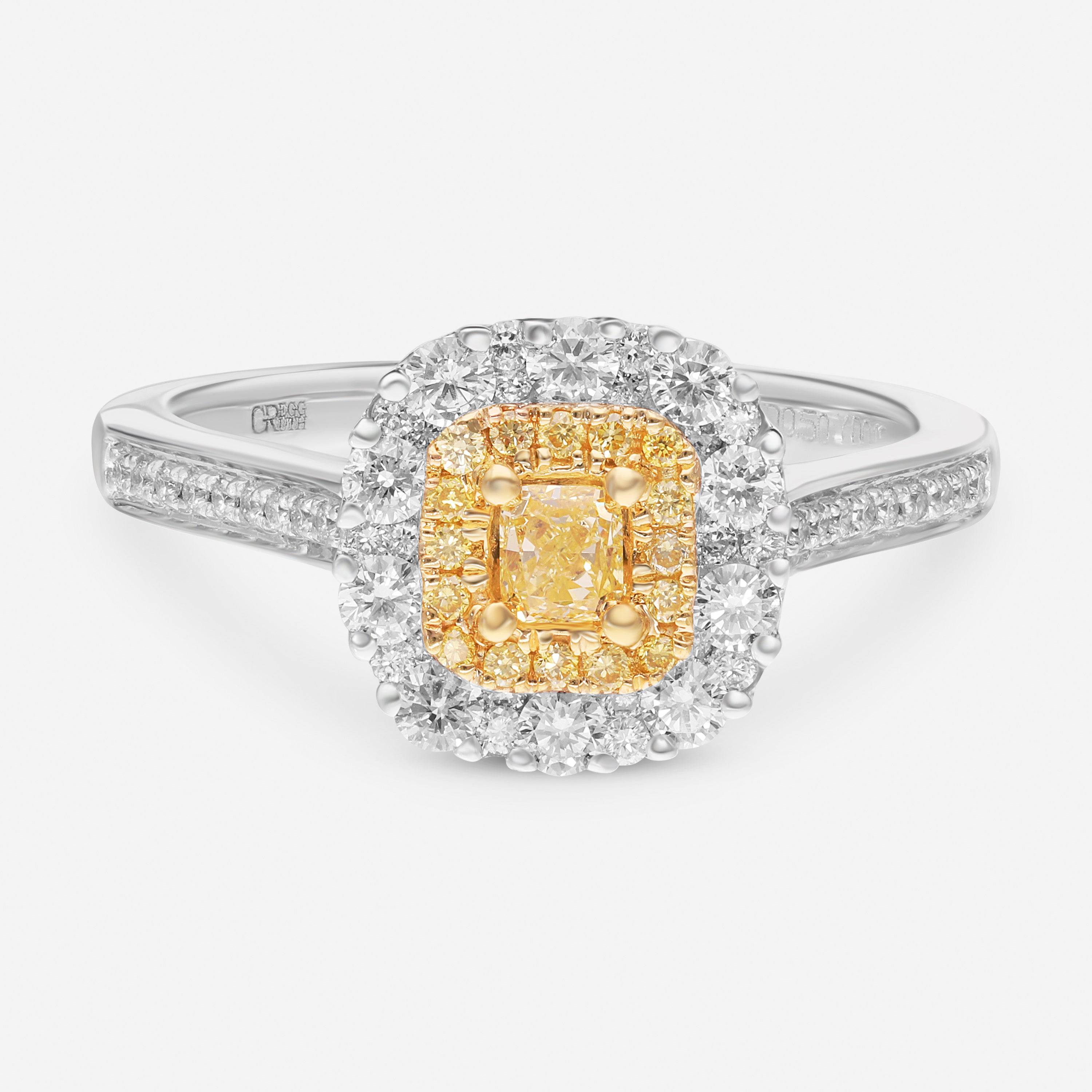 Gregg Ruth 18K White Gold Fancy Diamond Engagement Ring Sz. 6.75 603845 - THE SOLIST