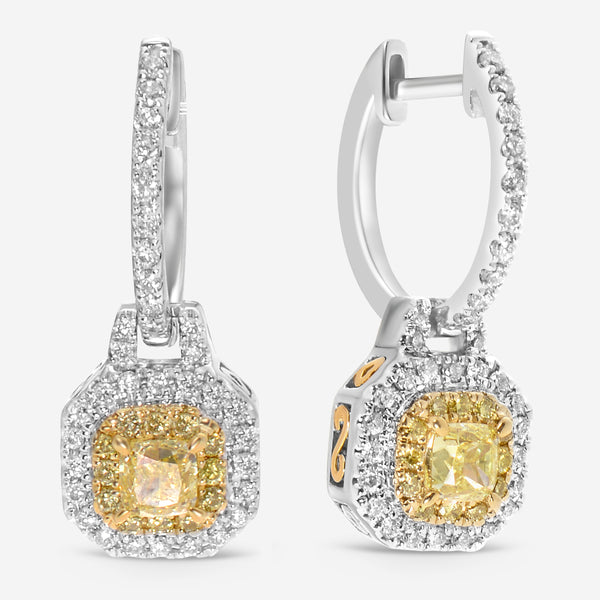 Gregg Ruth 14K White Gold, Diamond 0.60ct. and Pavé Diamonds 0.39ct. tw. Drop Earrings 603855 - GCR/000938