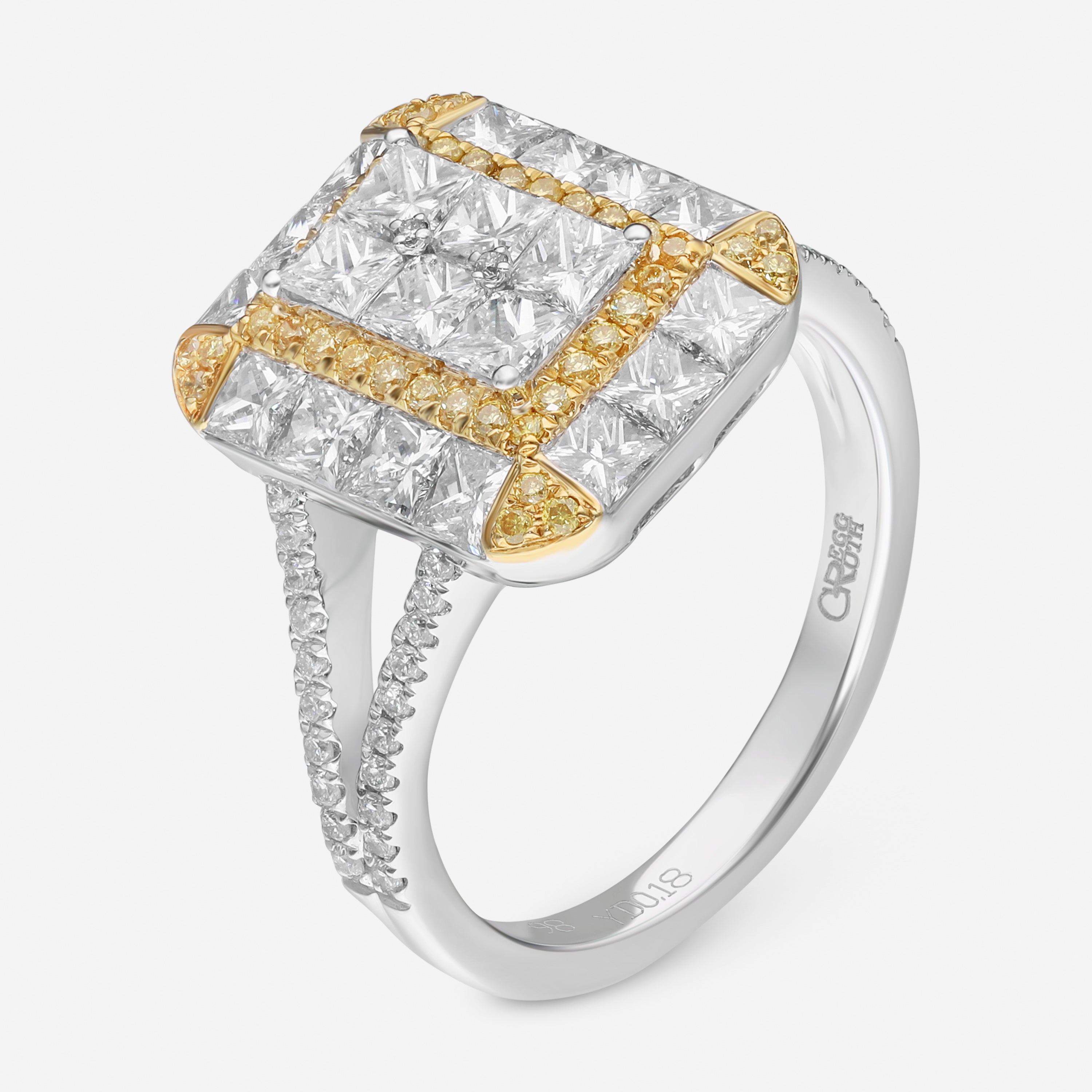 Gregg Ruth 18K Gold, White Diamond 1.97ct. tw. and Fancy Yellow Diamond Engagement Ring Sz. 6.5 605259 - THE SOLIST