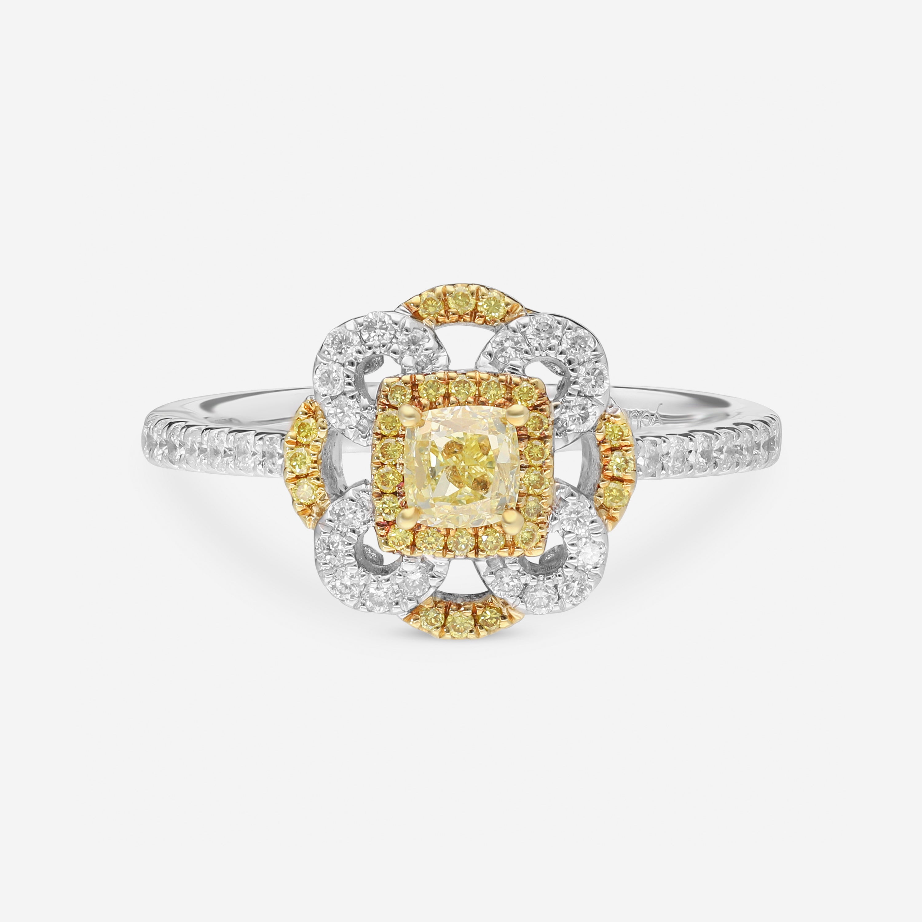 Gregg Ruth 18K Gold, Fancy Yellow Diamond 0.38ct. and White Diamond Engagement Ring Sz. 6.5 605587 - THE SOLIST