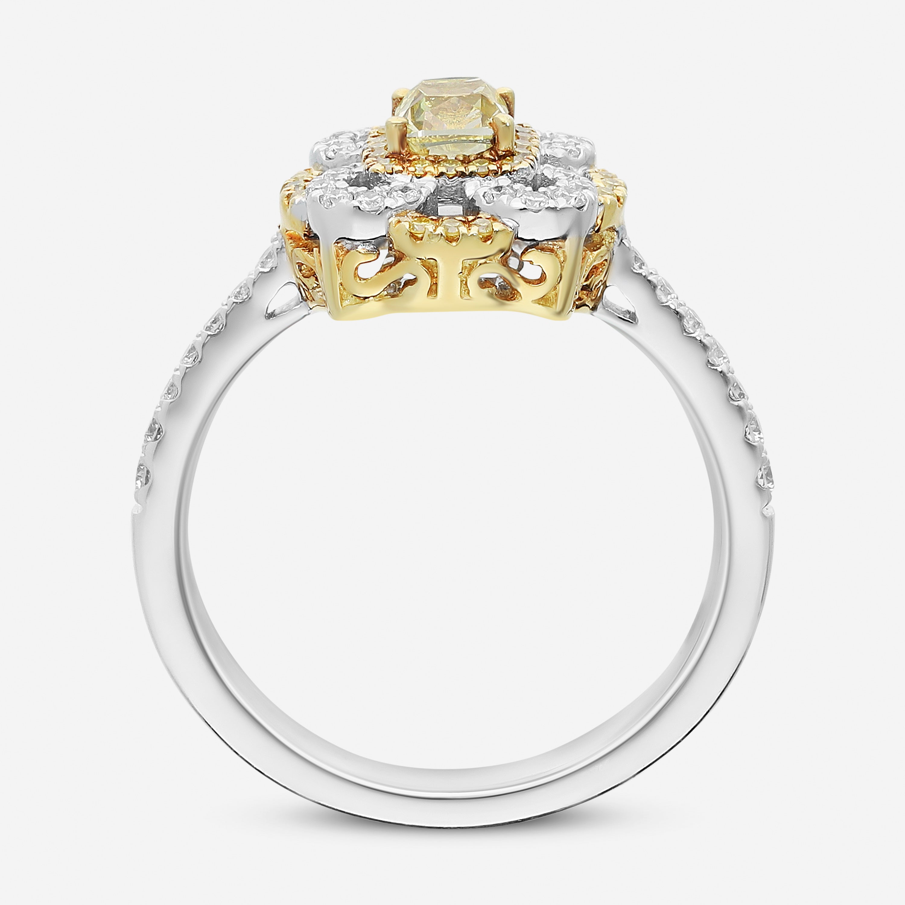 Gregg Ruth 18K Gold, Fancy Yellow Diamond 0.38ct. and White Diamond Engagement Ring Sz. 6.5 605587 - THE SOLIST