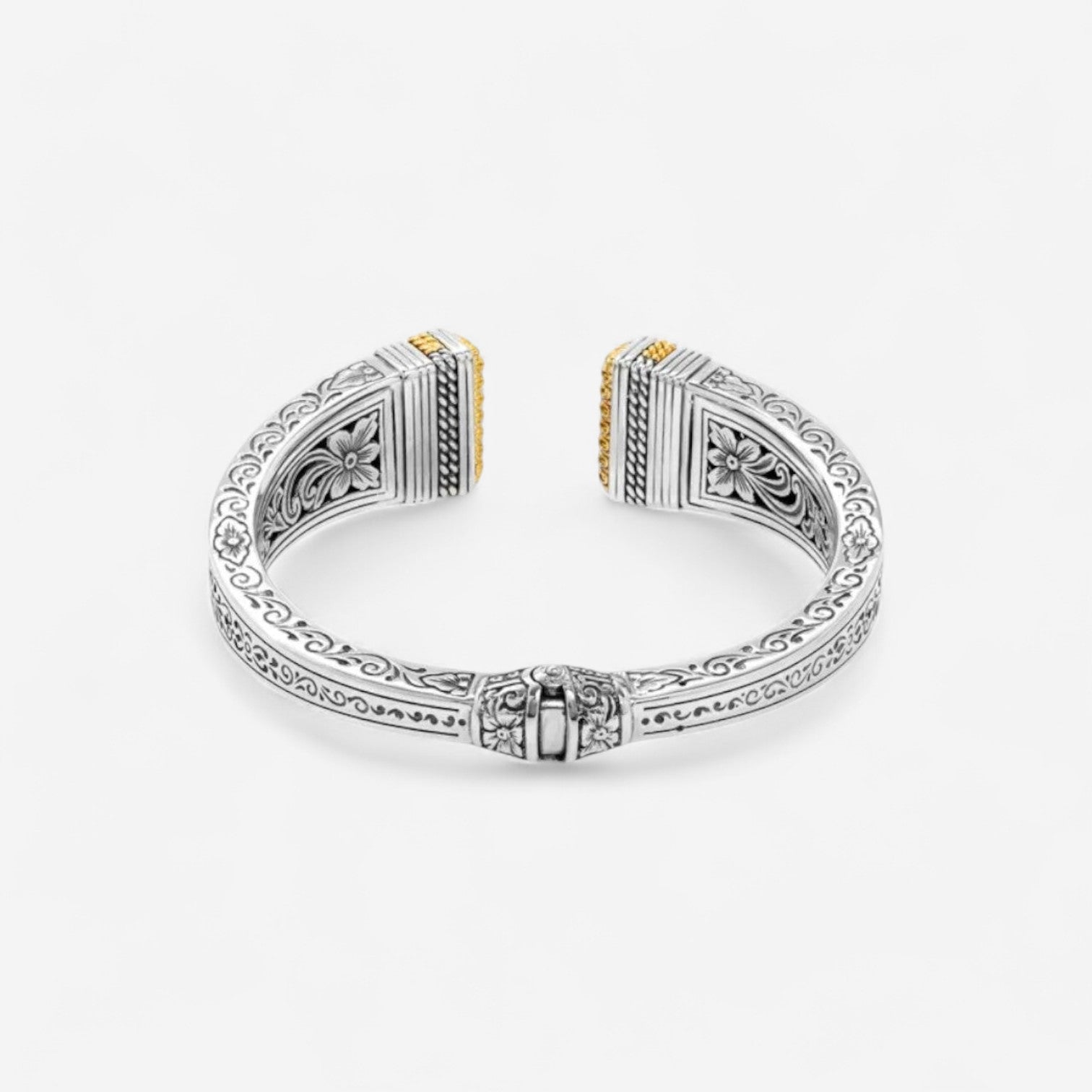 Konstantino Sterling Silver & 18K Yellow Gold Mother of Pearl & Blue Spinel Cuff Bracelet BKJ697-628 - THE SOLIST
