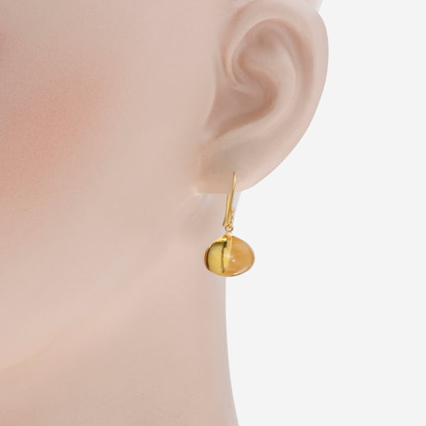 SuperOro 18K Yellow Gold, Citrine Interchangeable Drop Earrings - THE SOLIST