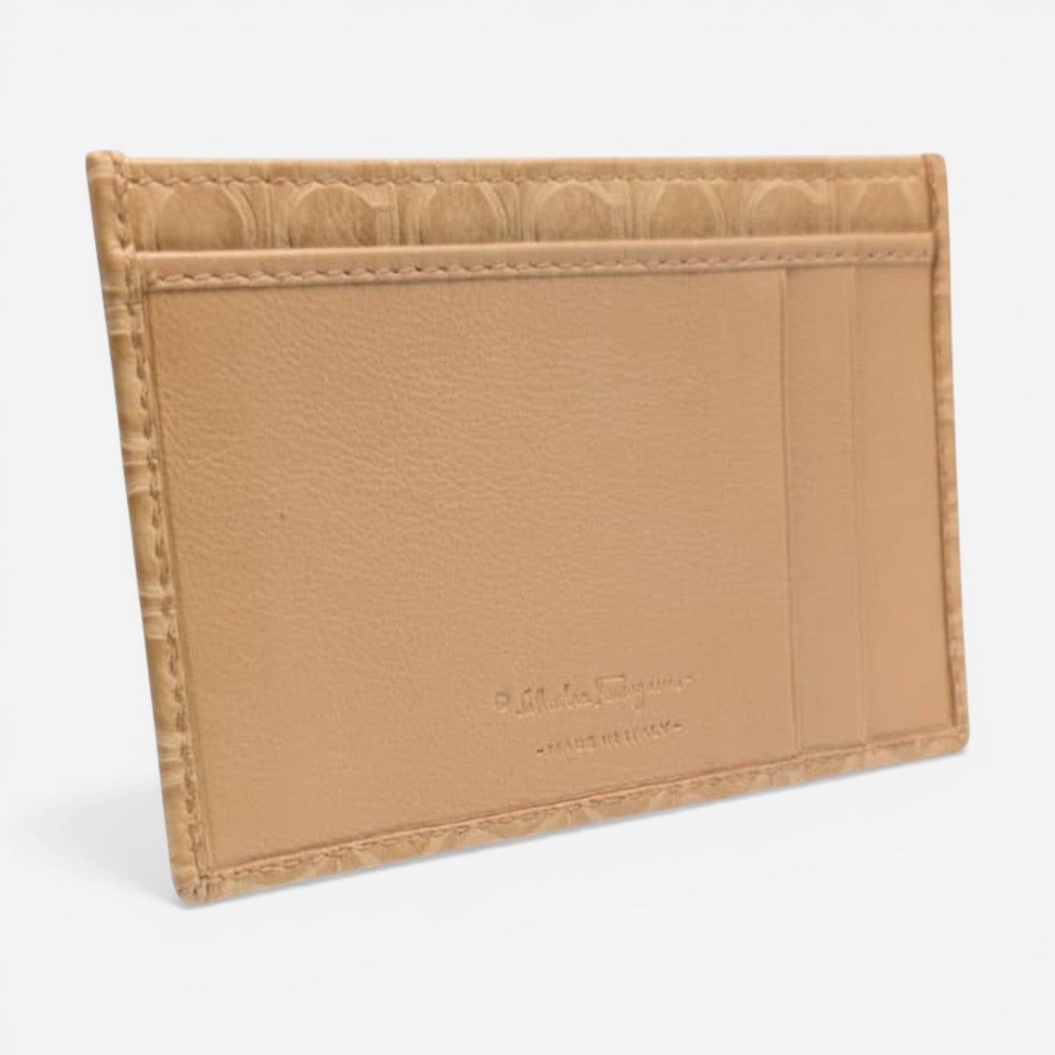 Salvatore Ferragamo 669404 Gancini Golden Leather Card Holder MSRP $280 - THE SOLIST